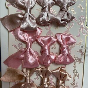 Elegant Pink and Gold Hair Bow Set